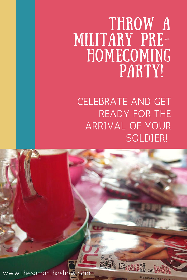 Throw a military pre-homecoming party and get ready for your soldier's return with your closest friends! Drinks, sign-making, nail painting, and more!