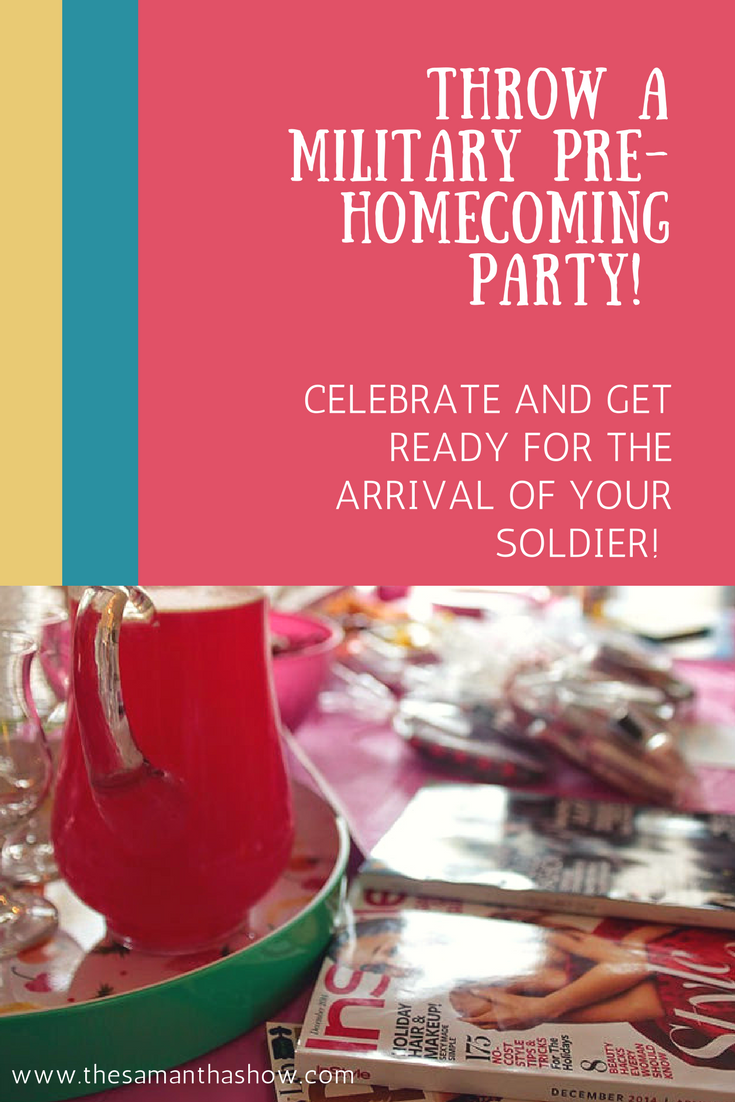 Throw a military pre-homecoming party and get ready for your soldier's return with your closest friends! Drinks, sign-making, nail painting, and more! 