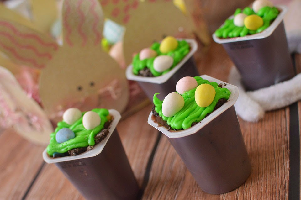 Looking for a cute, easy, and fun Easter dessert?! These Easter Egg Hunt Pudding Cups take minutes to assemble and only require 5 ingredients! 