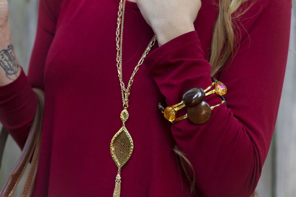 Burgundy tunics are perfect for fall. 