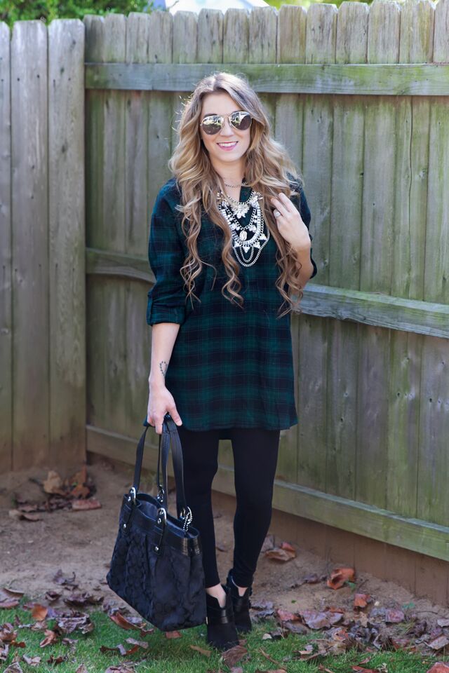 loft plaid tunic