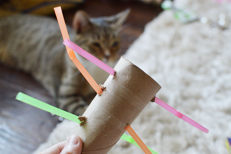 Life and style blogger, The Samantha Show, brings you this easy DIY cat toys tutorial using empty paper towel and toilet paper rolls.