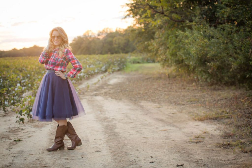 Photo shoot in tulle skirt and flannel, family photos- The Samantha Show