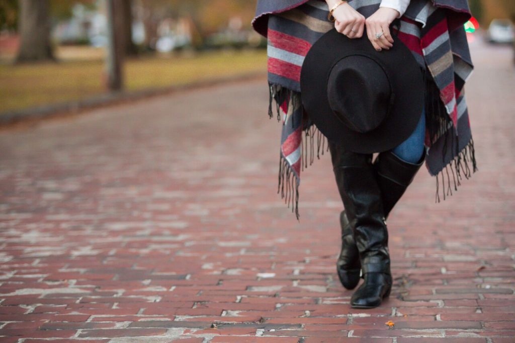 All about the ponchos this fall. Pair with a fun fedora or floppy hat and knee high boots for the ultimate chic yet comfortable fall look- The Samantha Show