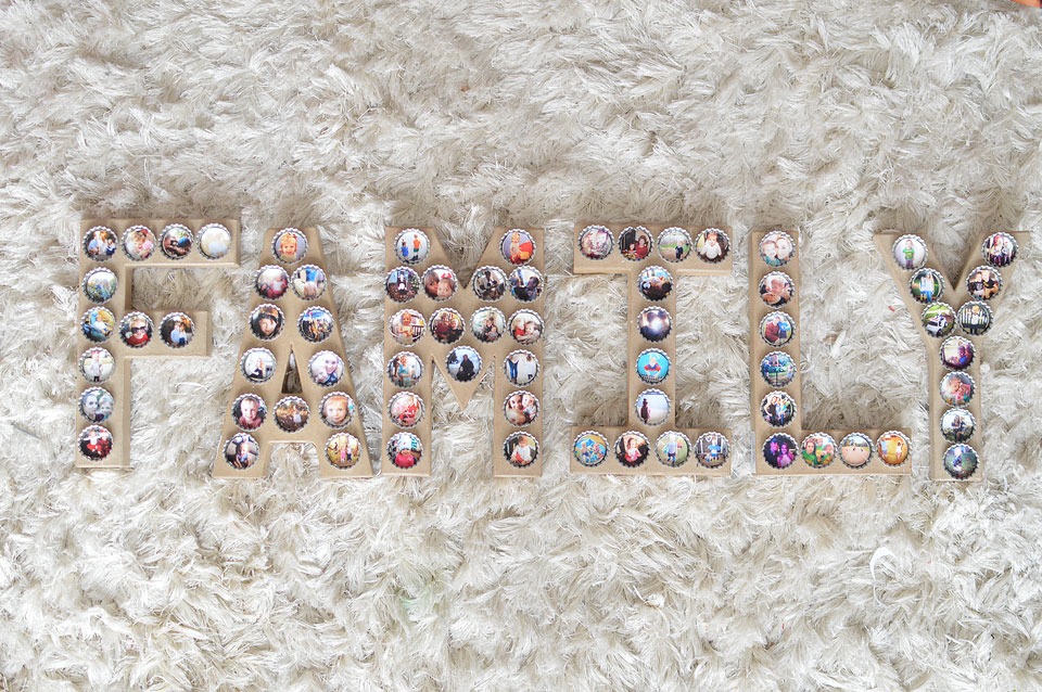 DIY Photo Bottle Cap Letters- The Samantha Show