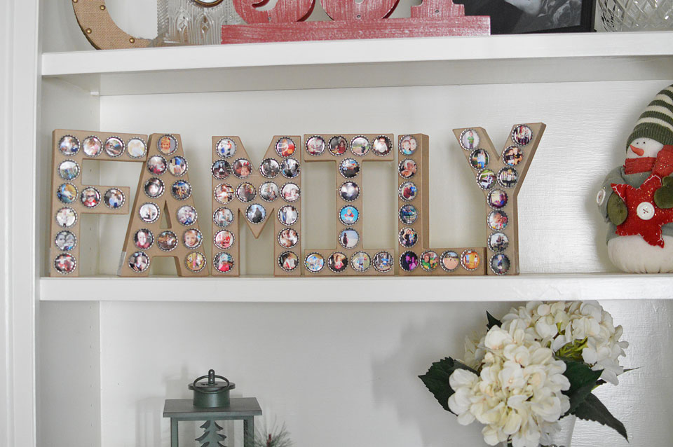 DIY Photo Bottle Cap Letters- The Samantha Show