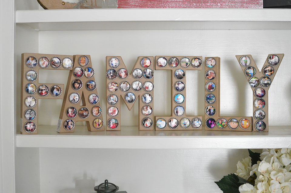 DIY Photo Bottle Cap Letters- The Samantha Show