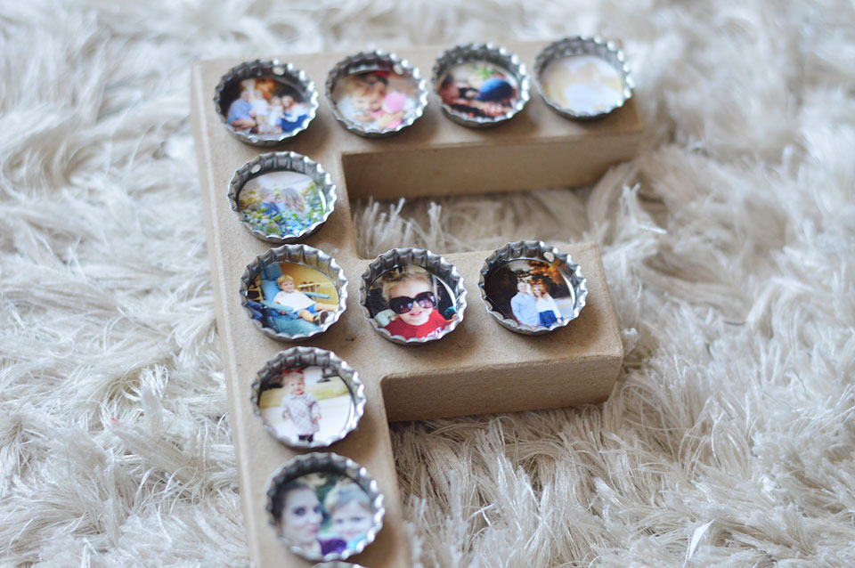 DIY Photo Bottle Cap Letters- The Samantha Show