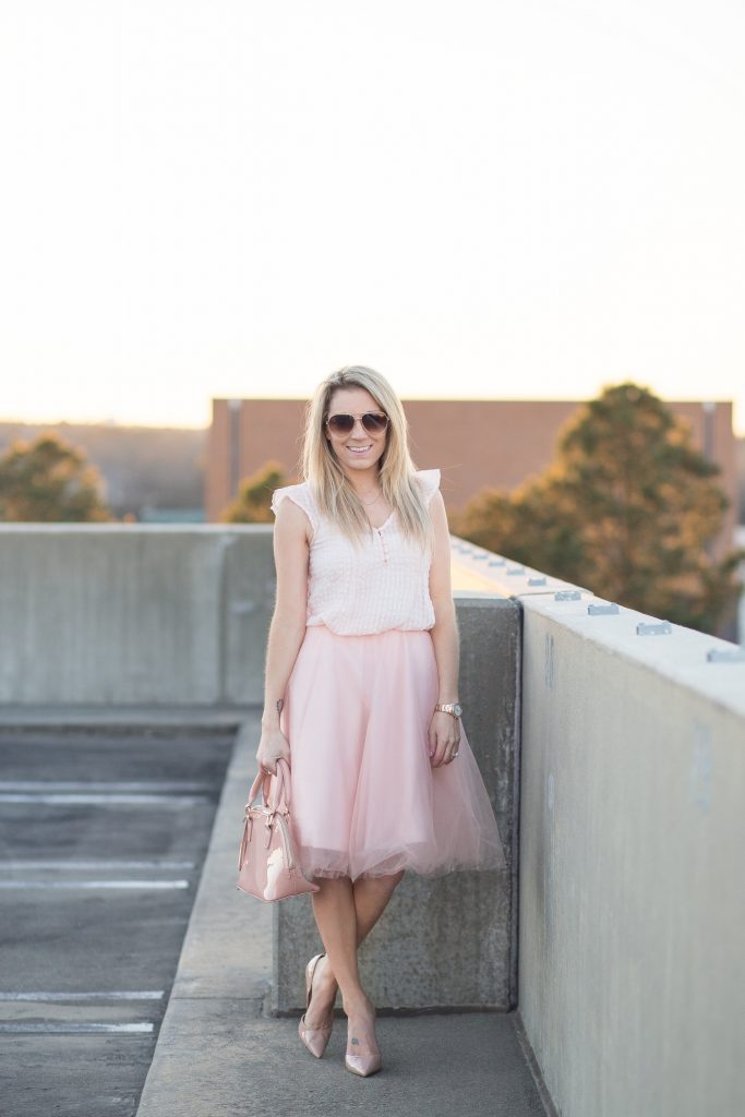 Valentine's Day blush outfit. 