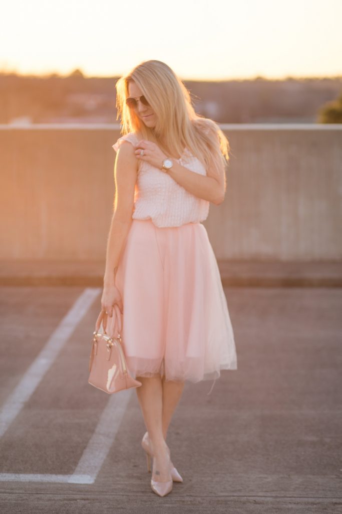 Valentine's Day blush outfit. 