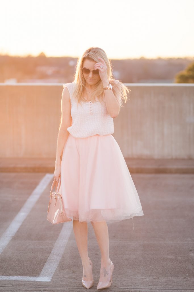 Valentine's Day blush outfit. 