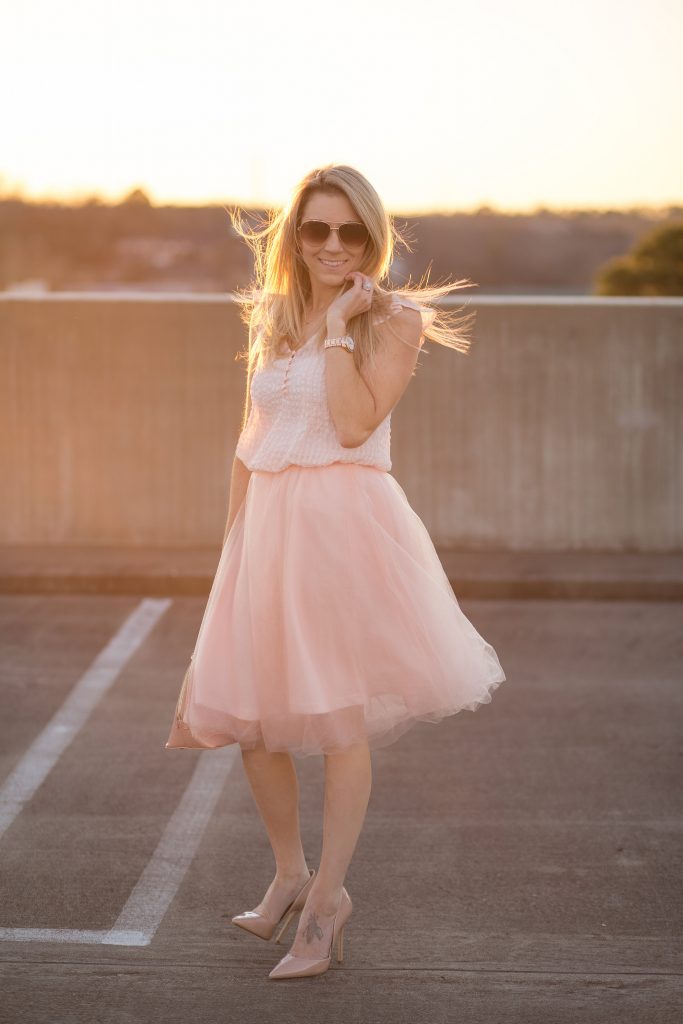 Valentine's Day blush outfit. 