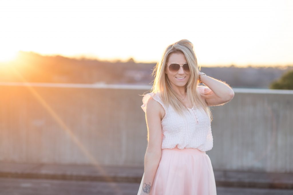 Valentine's Day blush outfit. 