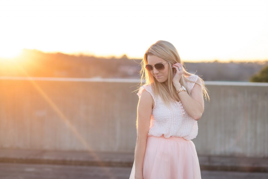 Valentine's Day blush outfit. 