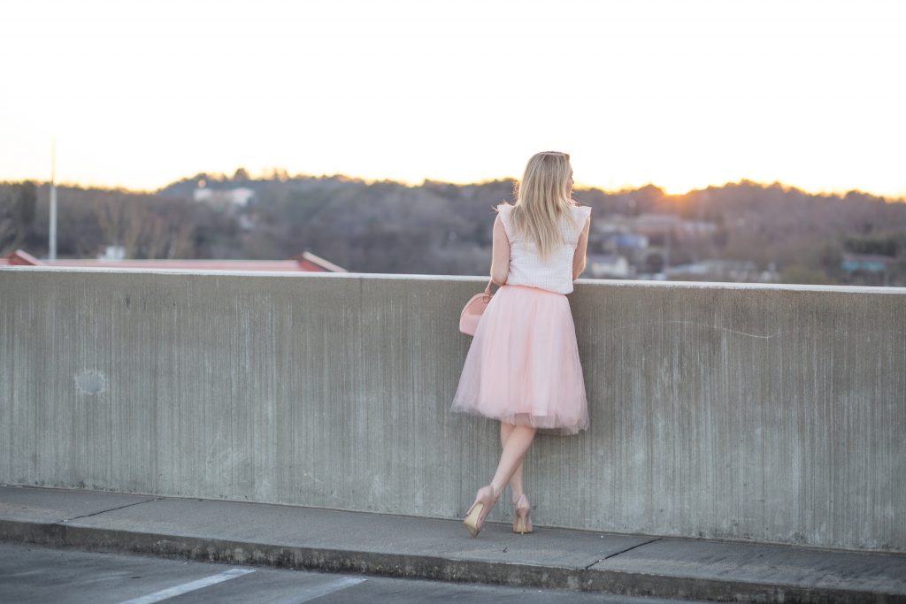 Valentine's Day blush outfit. 