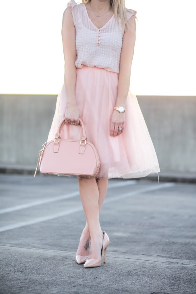 Valentine's Day blush outfit. 