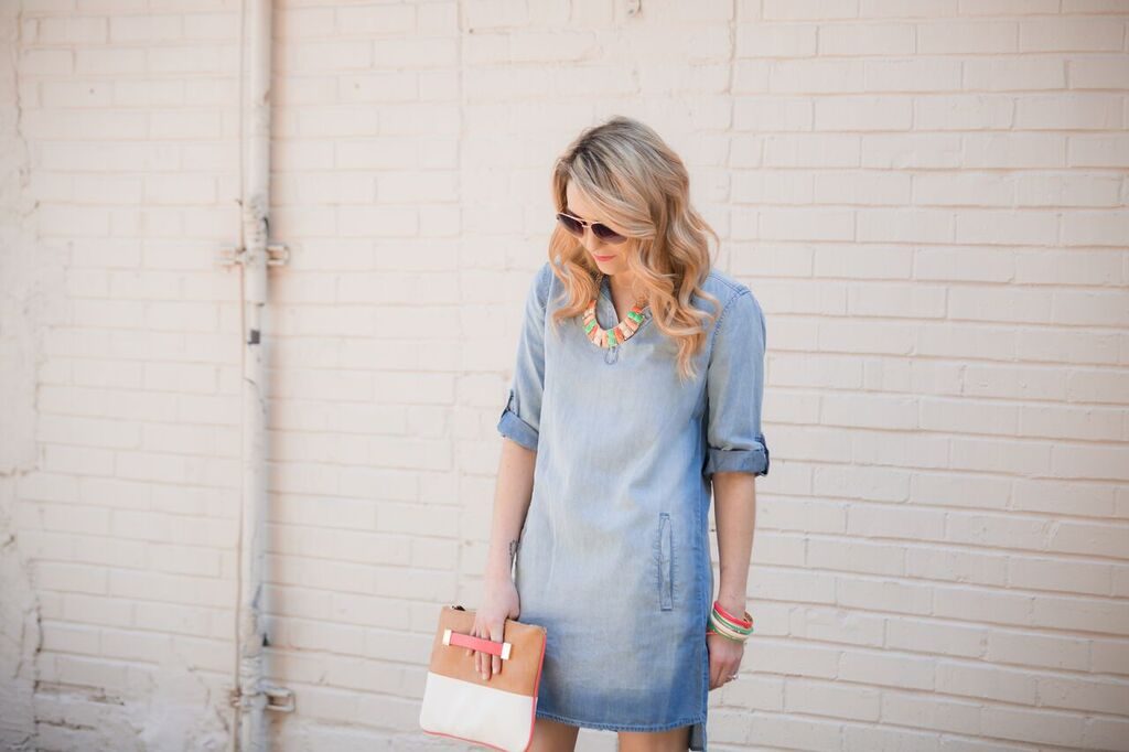 Spring style; chambray with pops of color - The Samantha Show- A ...