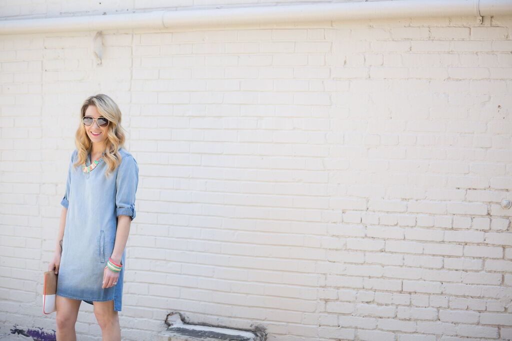 spring style; chambray with pops of color