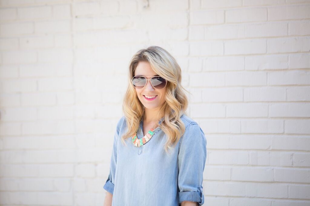 spring style; chambray with pops of color