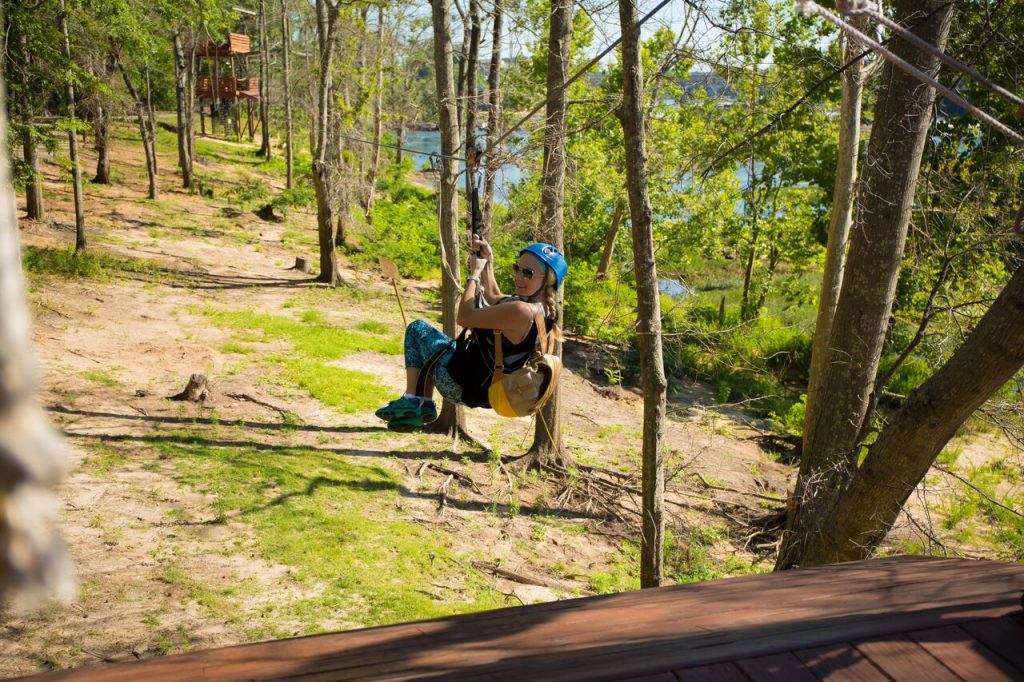 Ziplining across the Chattahoochee River