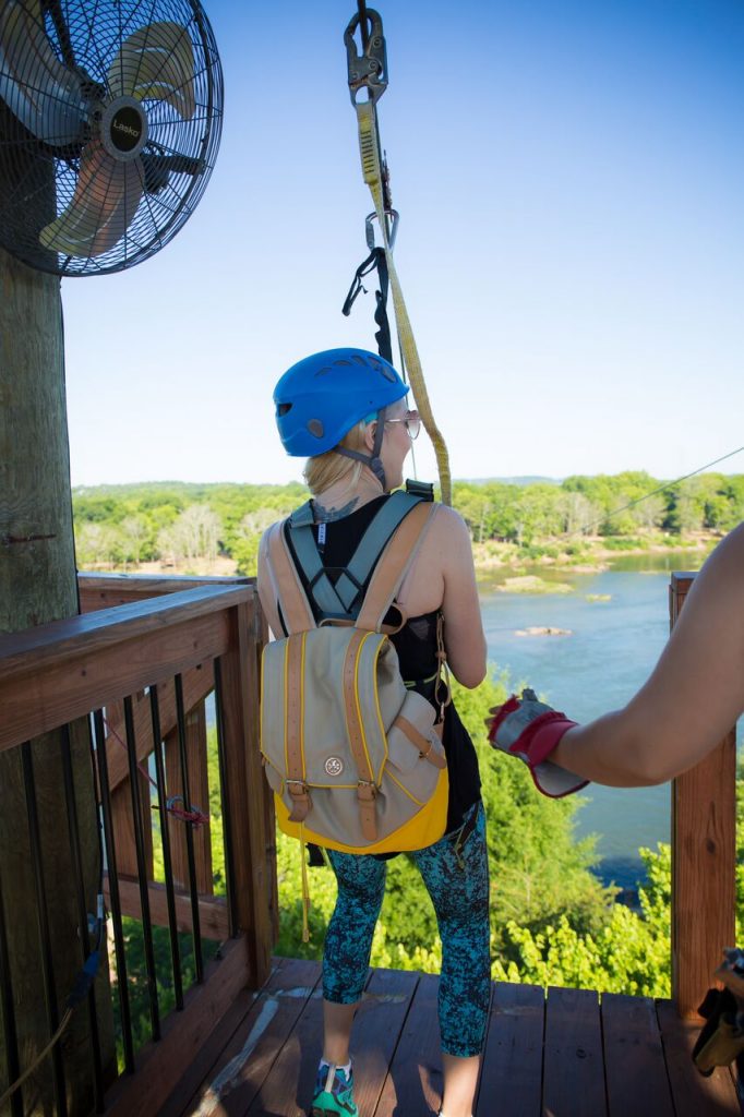 Ziplining across the Chattahoochee River