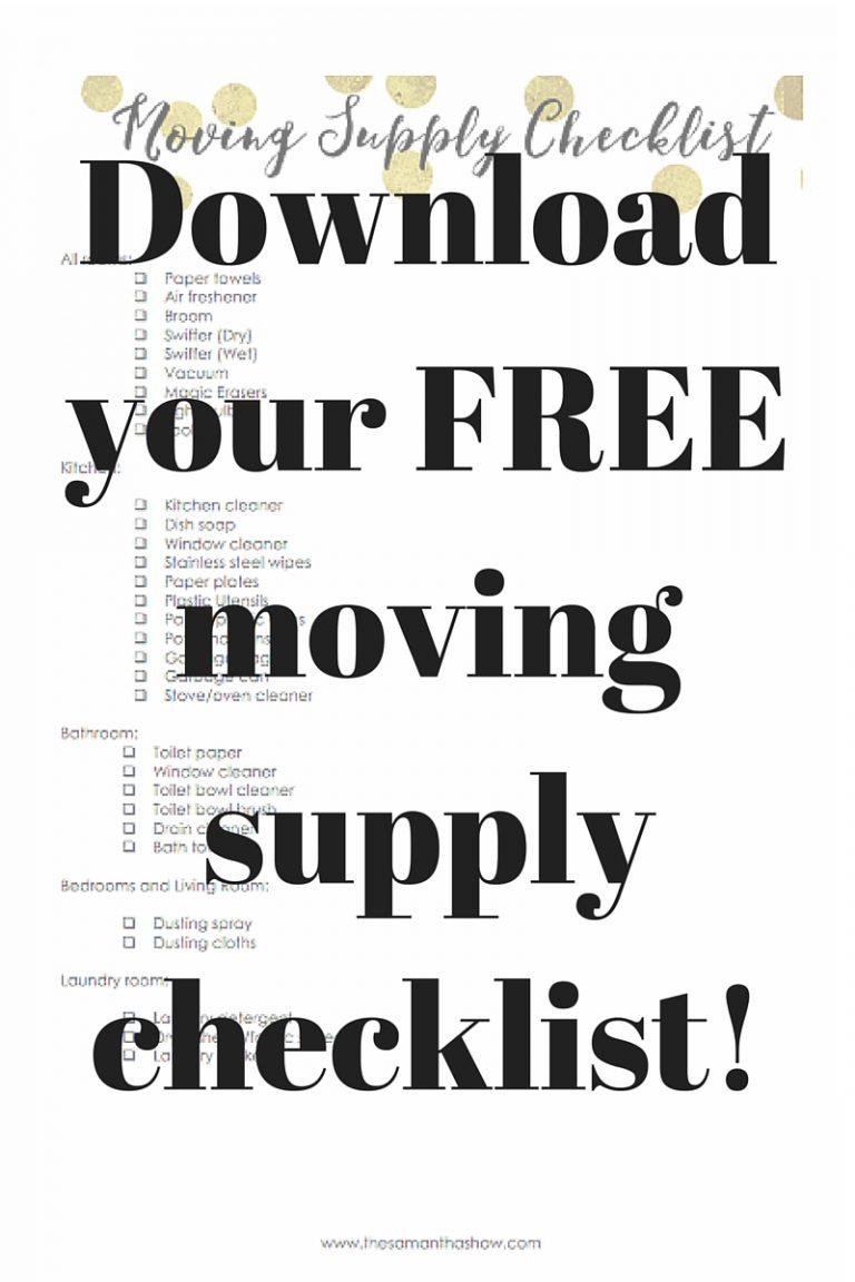 Cleaning tips when moving and FREE supply checklist printable The