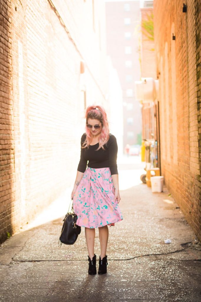 What's up Wednesday; rockin' a LuLaRoe Madison with a body suit and choker for a trendy spin on a classic skirt. 