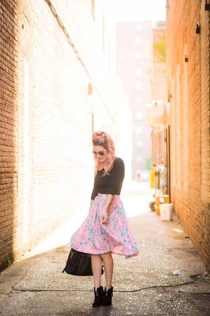 What's up Wednesday; rockin' a LuLaRoe Madison with a body suit and choker for a trendy spin on a classic skirt. 