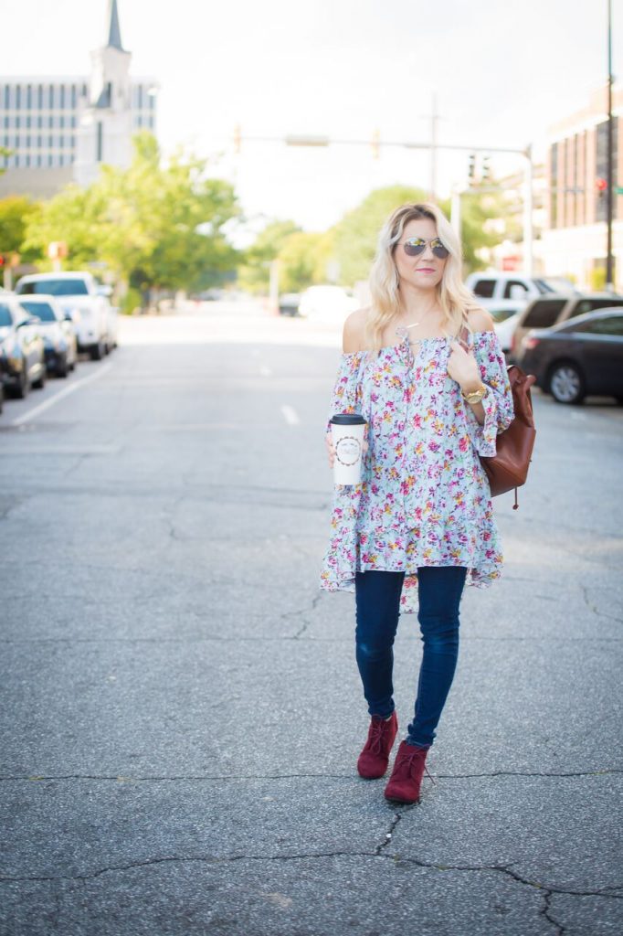 Fall florals are all the rage right now. Life and style blogger, The Samantha Show is sharing a few different ways to work them into your fall wardrobe.