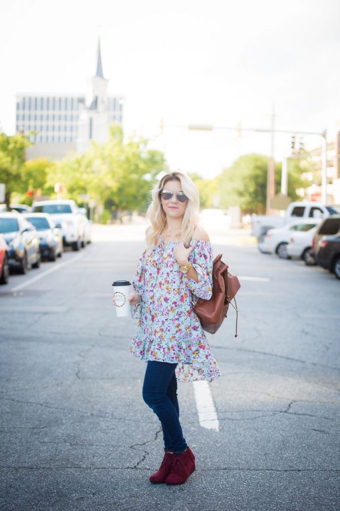 Fall florals are all the rage right now. Life and style blogger, The Samantha Show is sharing a few different ways to work them into your fall wardrobe.