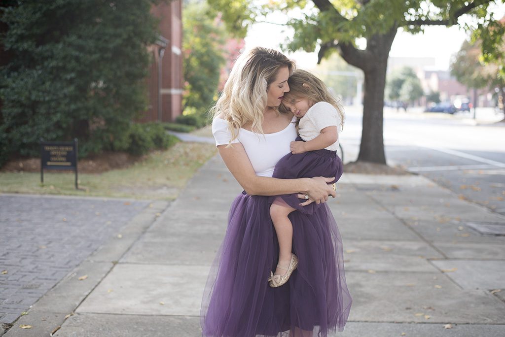 Mommy and me fashion: matching tulle skirts. 