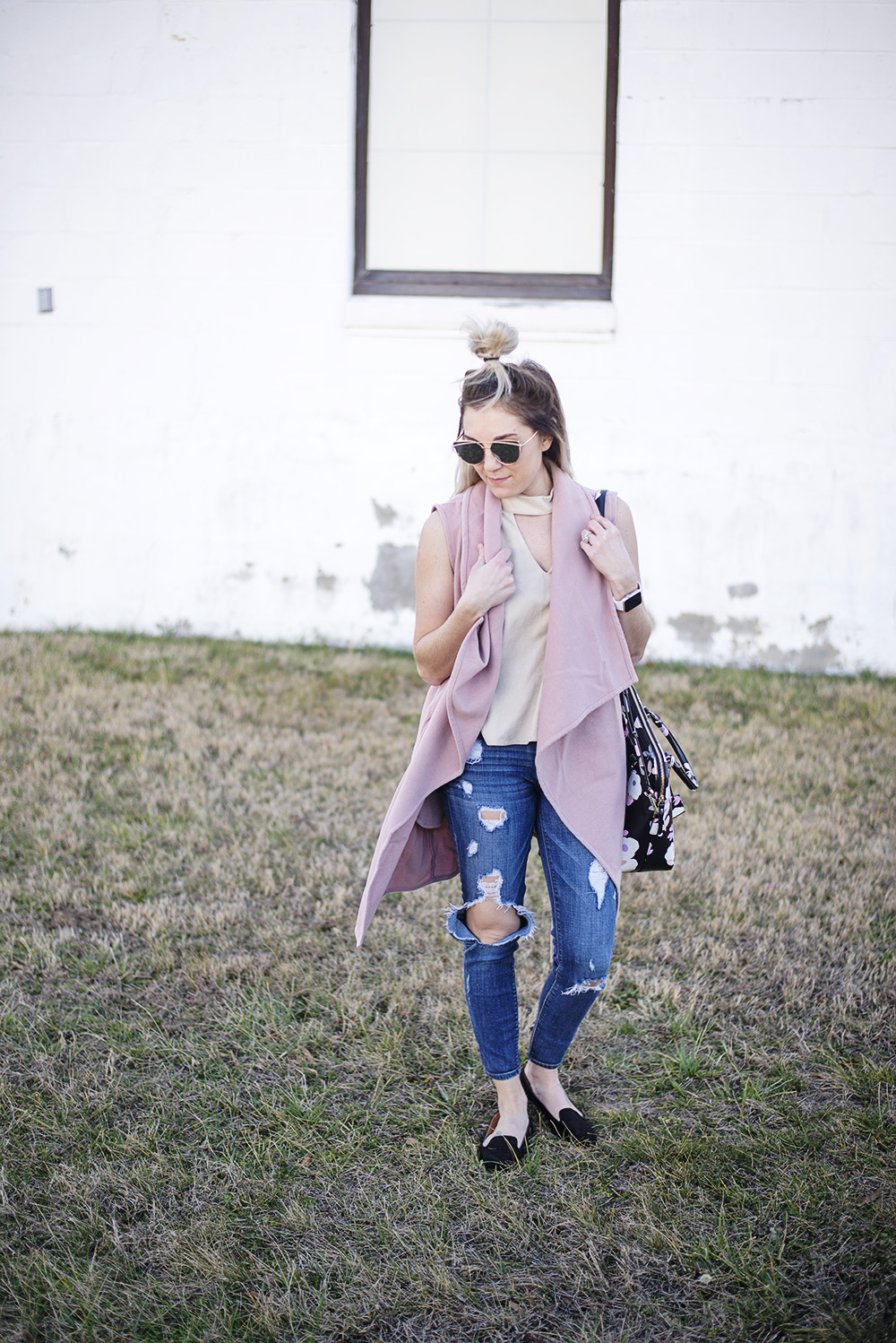 Blush, nude, and black for spring. 