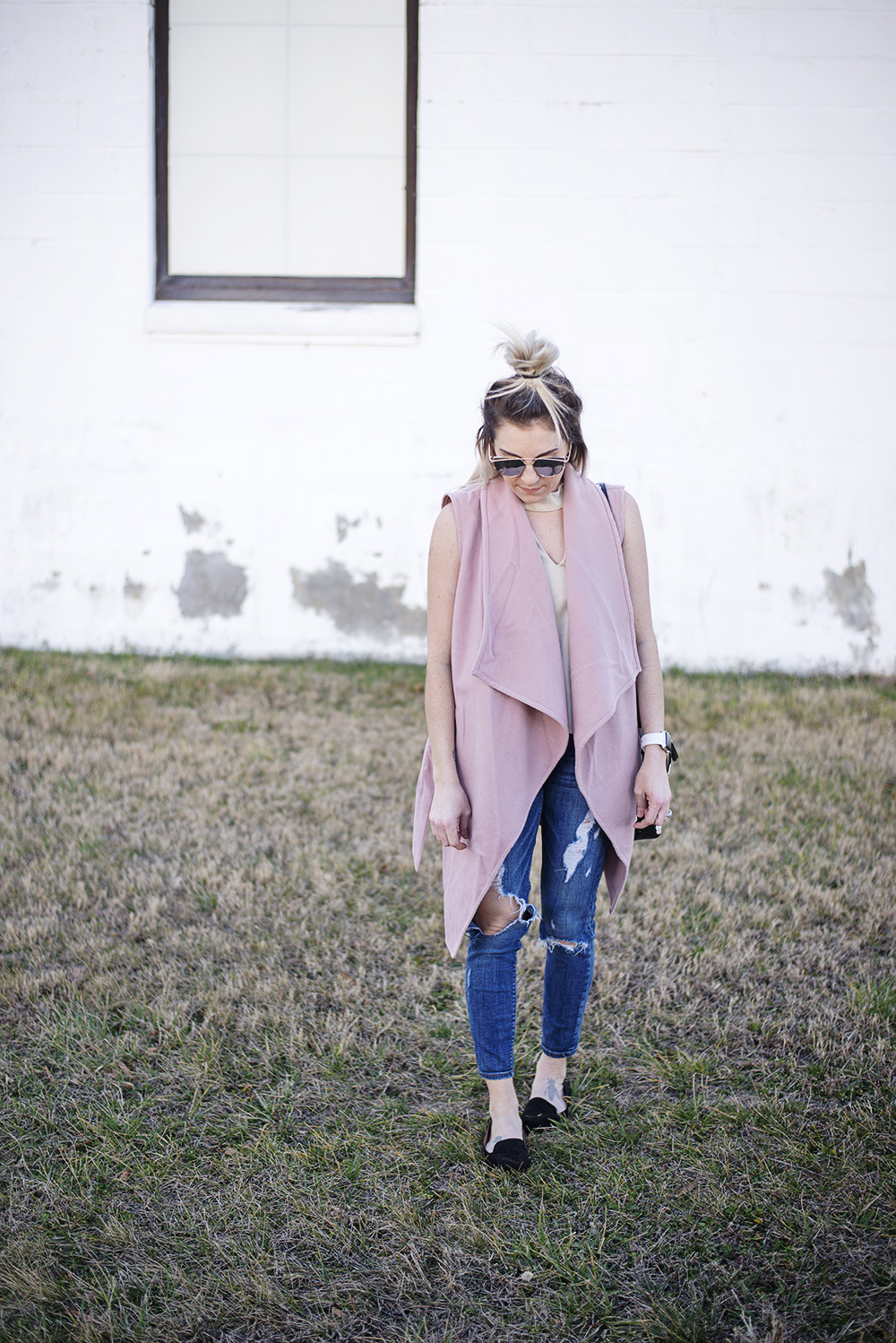 Blush, nude, and black for spring. 