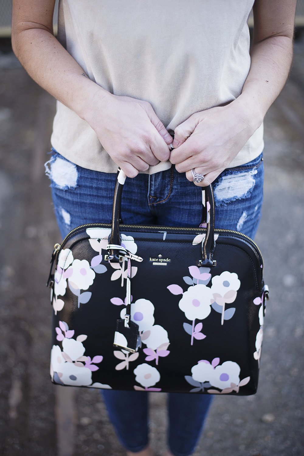 Blush, nude, and black for spring. 