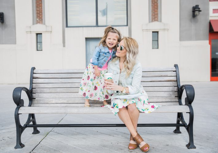 Mommy and Me Style featuring coordinating floral outfits from Old Navy. Plus the importance of spending one-on-one time with each kid.