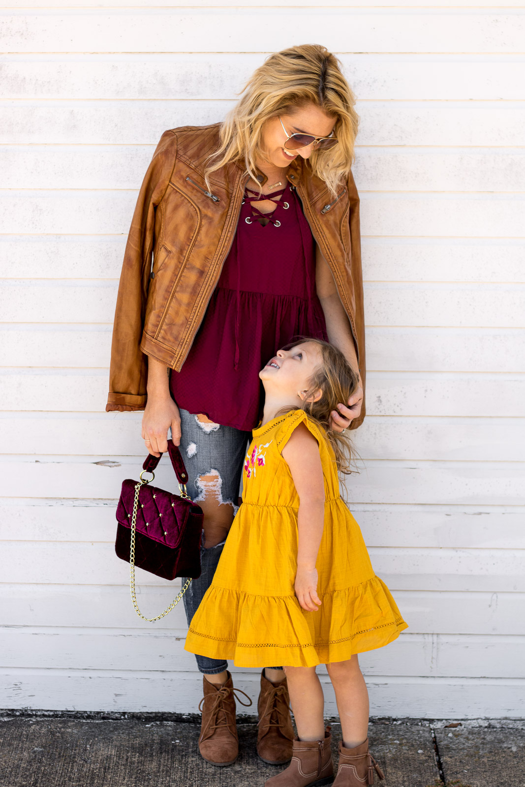 Mommy and Me Fall Fashion Burgundy The Samantha Show A Cleveland Life Style Blog