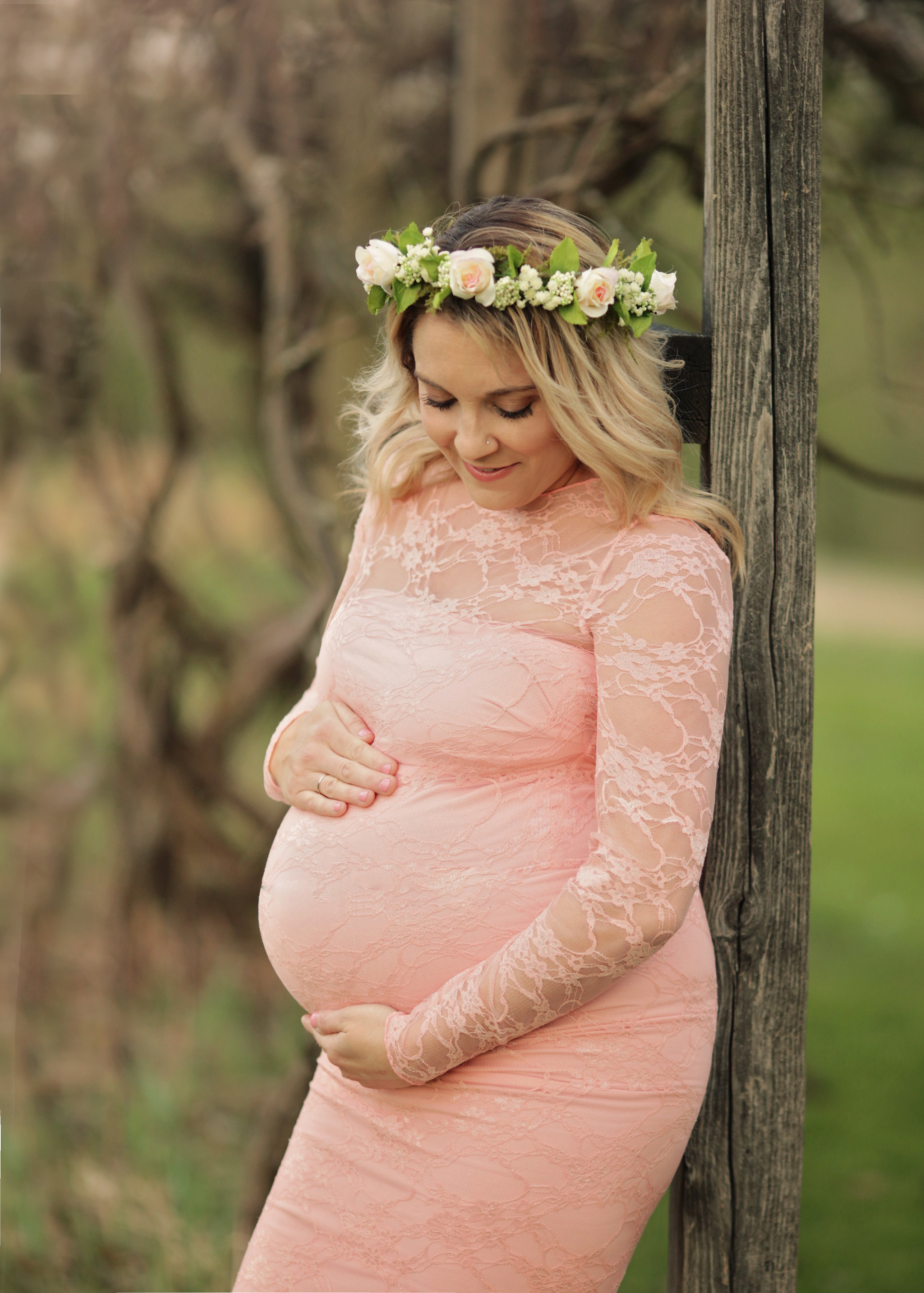 Spring boho maternity photos featuring Sew Trendy Accessories