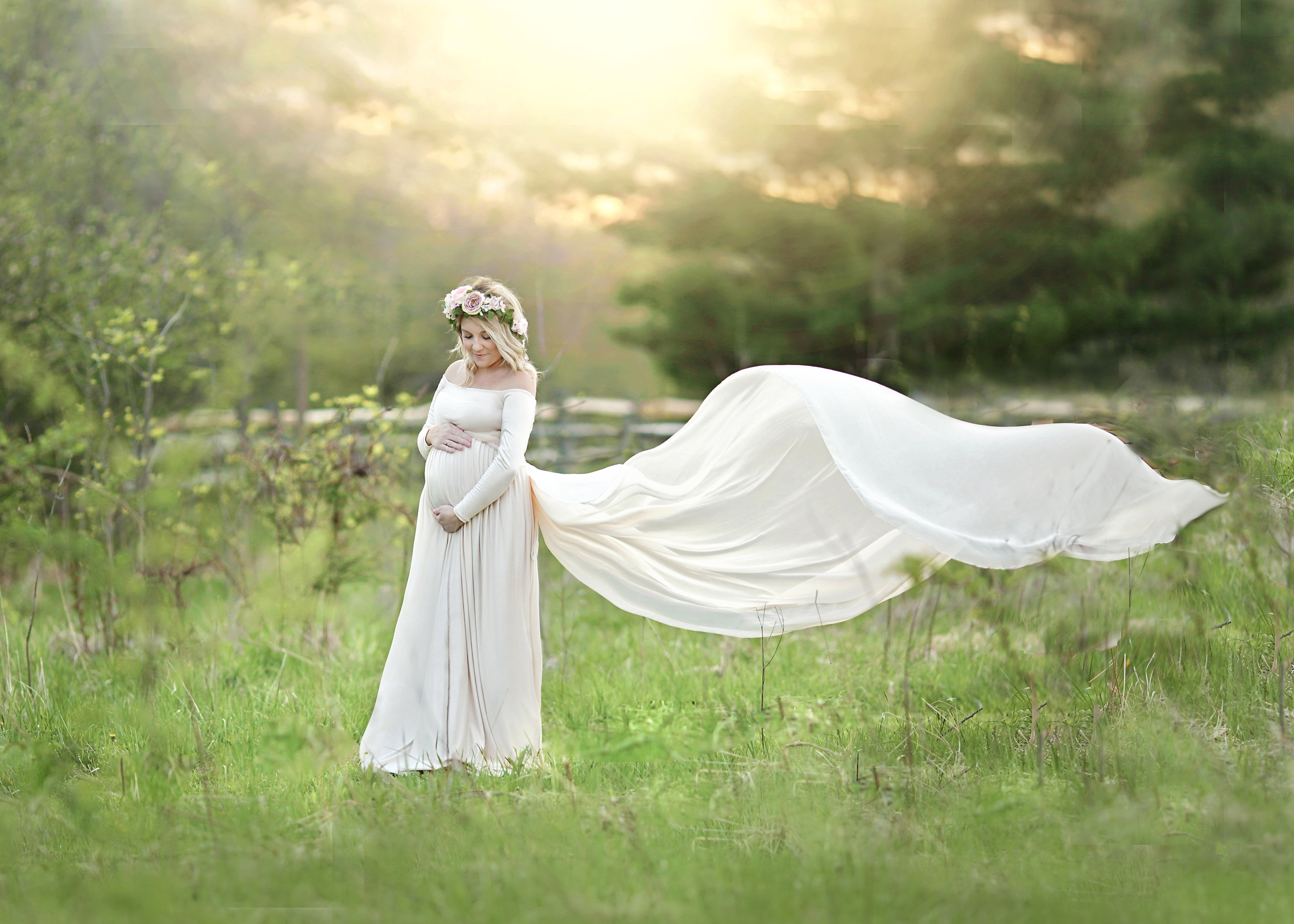 Spring boho maternity photos featuring Sew Trendy Accessories