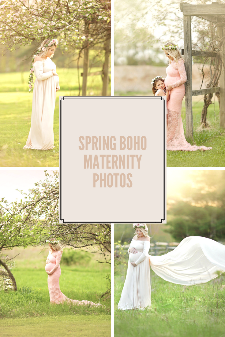 Spring boho maternity photos featuring Sew Trendy Accessories