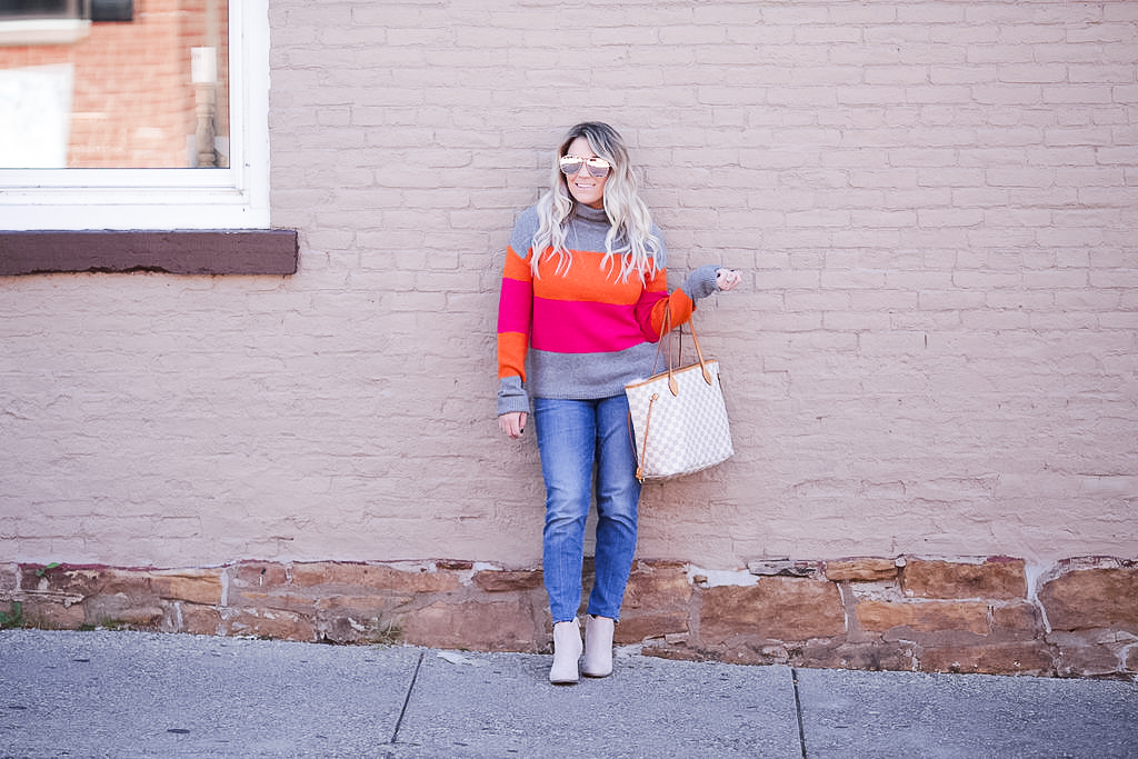 Colorblock sweaters for fall