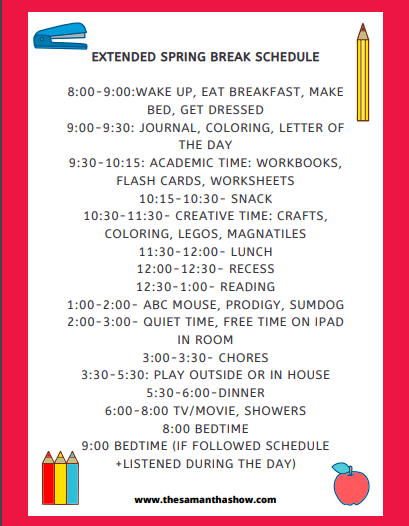 extended spring break schedule during the coronavirus 