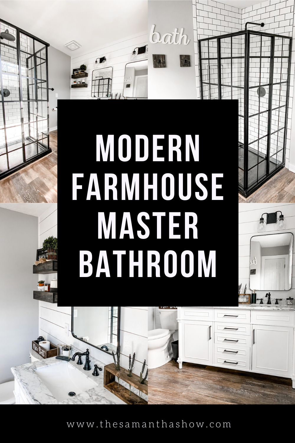 Modern farmhouse master bathroom remodel pic