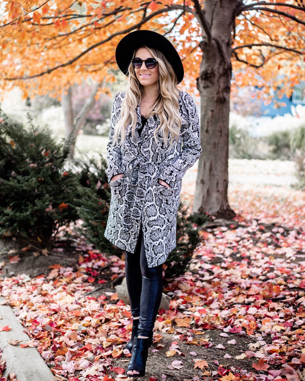 Chic in Every Shade: Fall Outfits Wearing Spanx Leather Leggings